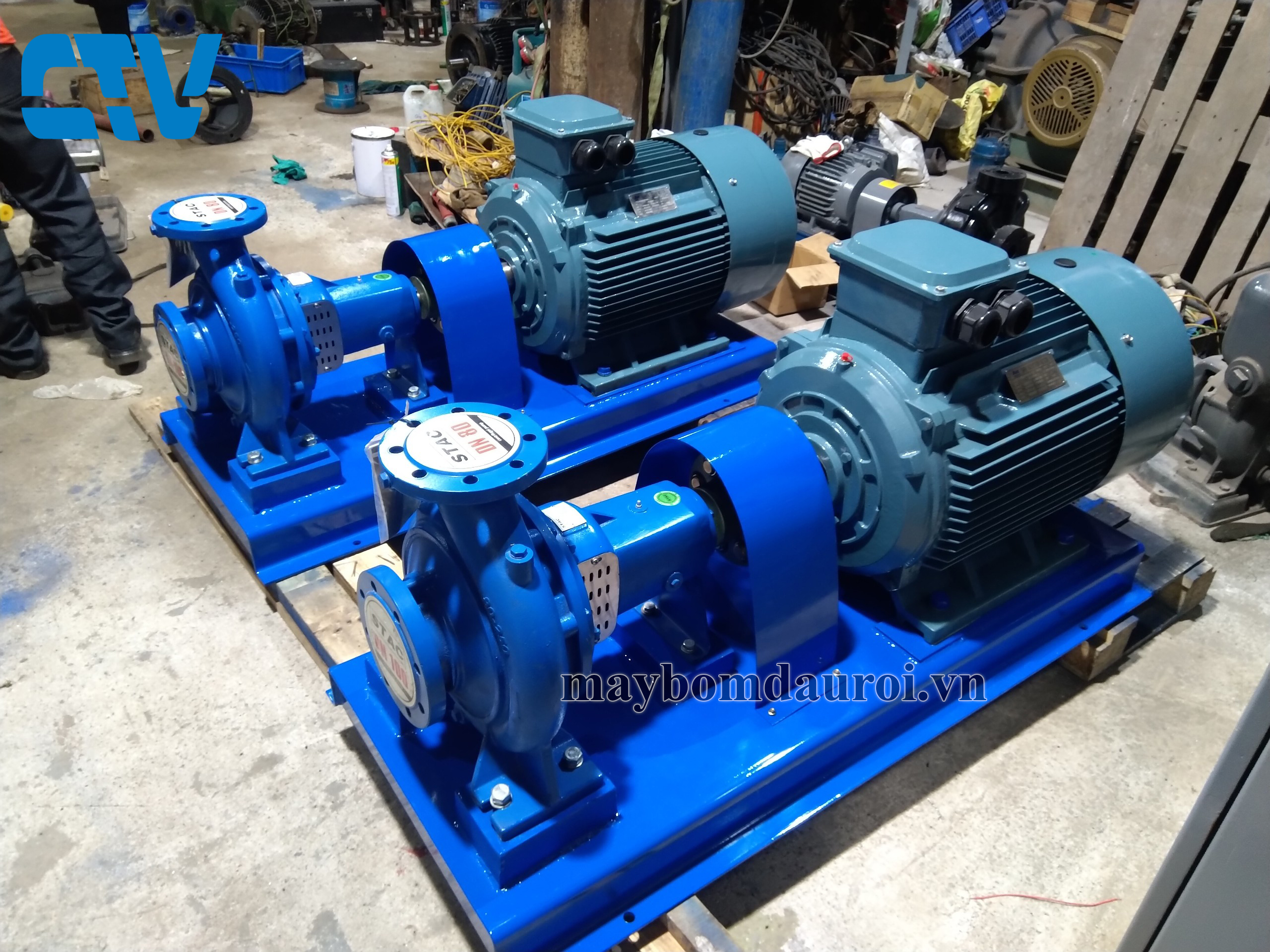 Lắp ráp máy bơm đầu rời Stac Italia - Sử dụng máy cân chỉnh đồng tâm trục bằng tia Laser