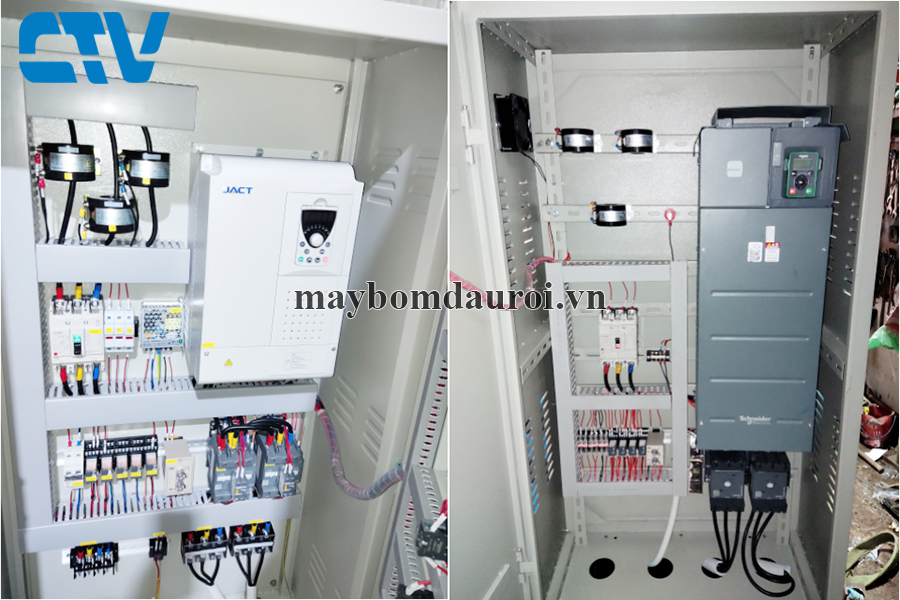 Tủ điện biến tần điều khiển và bảo vệ động cơ máy bơm nước